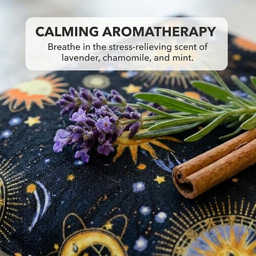 Nature's Approach Basic Herb Pack Heating Pad, Black | 12-herb aromatherapy rice & flaxseed fill for hot or cold therapy on neck, back, shoulders & more - style: Celestial Black
