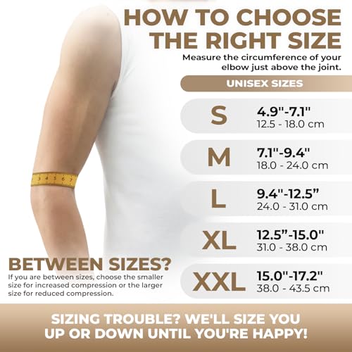 DR. BRACE® Elite Elbow Brace Support with Removable Strap for Women & Men, Pain Relief for Tendonitis, Arthritis, Golfer's & Tennis Elbow Treatment, Elbow Sleeve for Workouts Weightlifting (Beige, Large) - color: Beige, size: Large
