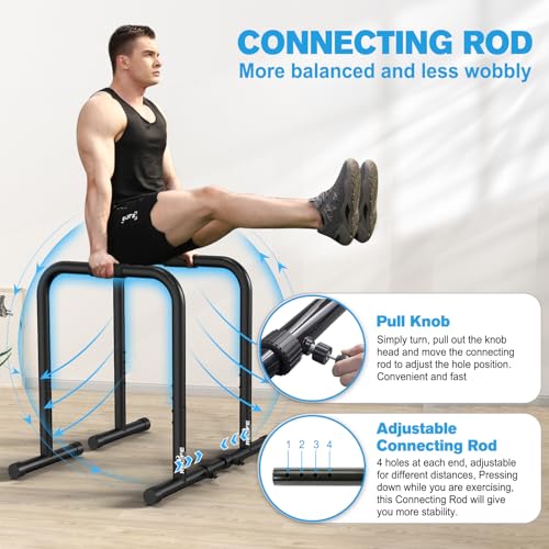 RELIFE Dip Station Functional Heavy Duty Dip Bar Parallette Push Up Stand