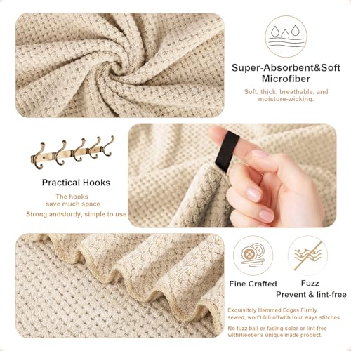 2 Pack Bath Towel Set, Lightweight Waffle Bath Towel Set, Microfiber Super Soft Highly Absorbent, Sturdy Quick Drying Towels for Bathroom, Gym, SPA, Yoga (2 Piece 27" x 55", Coffe) - color: Coffee, size: 27 x 55 Inch