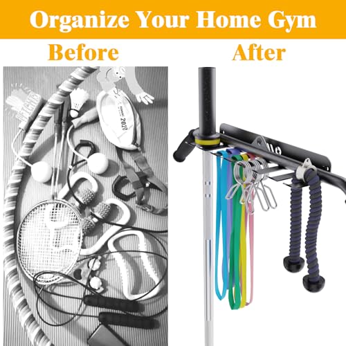VAIIO Single Olympic Barbell Hanger,Garage Gym Bar Wall Rack,Vertical Barbell Mount Rack,Black Powder Coated,Space Saving Commercial or Home Gym Accessory,Holds Under 33mm Bar Size - color: 3mm Black 7 Hooks