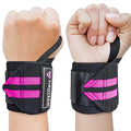 FIGHTECH Wrist Wraps for WeightLifting | 18 inch Professional Grade Lifting Wrist Wraps | Best for Powerlifting Competition, Strength Training, Bodybuilding (Pink, 18 Inch) - color: Pink