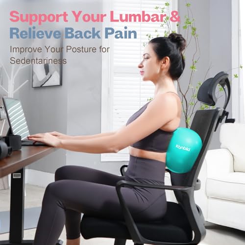 kisnbld Small Exercise Ball, 9 Inch Mini Pilates Ball, Anti Burst and Slip Resistant Mini Yoga Ball for Stability, Fitness, Physical Therapy, Stretching & Core Strength Workout at Home Gym & Office - color: 1Aqua