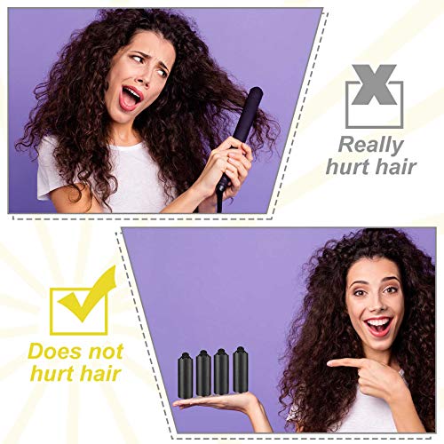 WILLBOND 40 Pieces Sponge Hair Rollers Silk Foam Satin Rollers Black 1 x 2.6 Inch for Women Hair Soft Curler Flexible Styling Wave Curlers for Hairdressing Styling