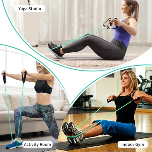 10-Pack Bulk Resistance Bands with Handles, Same Resistance Level, for Resistance Training, Physical Therapy, Home Workouts, Fitness & Pilates - color: Green 15-20LBS