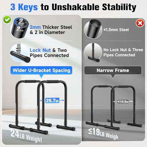 Sportsroyals Power Tower Pull Up Bar Station & Adjustable Dip Bar Station