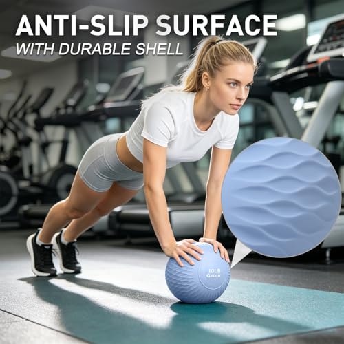 Slam Ball Medicine Ball Weighted Balls for Exercise and Workout, Strength, Cardio, Cross-Training and Core Workouts - color: Blue, size: 10 LB