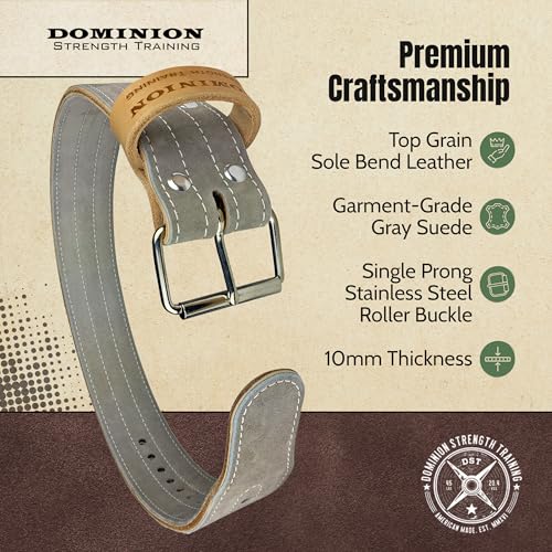 Suede 3-inch Weightlifting Belt - Premium Powerlifting Support with Enhanced Grip Technology - color: Gray, size: SM, 25-35" Waist Size not Pants Size