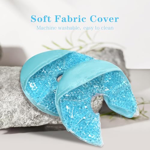 Hot/Cold Breast Gel Ice Packs Breast Cooling/Heat Pads Relief for Breastfeeding, Nursing Pain, Mastitis, Engorgement, Swelling, Plugged Ducts | Boost Milk Let-Down & Production,2 Pack (Blue) - color: Blue