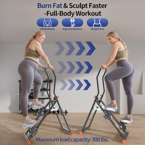 RYGEO Stair Steppers with Resistance at Home Gym, Folding Vertical Climber Cardio Exercise Machine, Stair Climber for Full Body Workout with LED Display