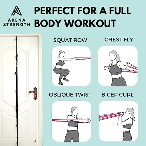 Arena Strength Multi Loop Door Anchor Strap for Resistance Bands - Fits Up to 9 ft Doors - Heavy Duty - Easy to Install - Full Body Home Workouts