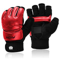 FitsT4 Sports Half Mitts MMA UFC Training Boxing Punch Bag Martial Arts Gloves - color: Red, size: X-Small