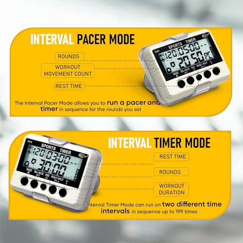 T-5050 Sports Interval Timer with Pacer, Stopwatch, and Clock