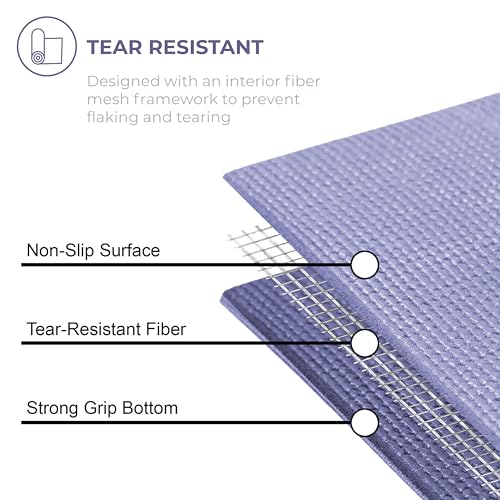 Voyage 5mm Studio Yoga Mats, 6 Pack, 72x24in - color: Peri Purple
