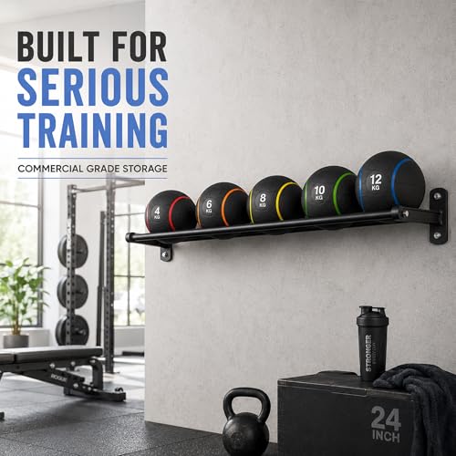 Medicine Ball Rack Wall Mount, Med Ball Storage Holder, Slam Balls Rack for Home Gym, Heavy Duty Exercise Equipement Wall Storage