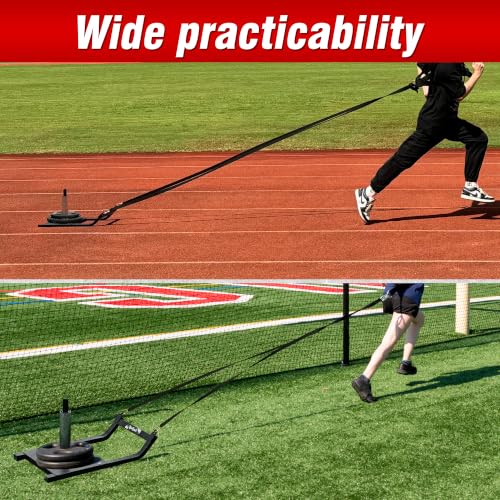 GanFindX Fitness Weight Sled, Fits 1" & 2" Weight Plates | Strength training workout sled for athletic exercise & speed improvement. Great for home gym pushing, pulling & conditioning.