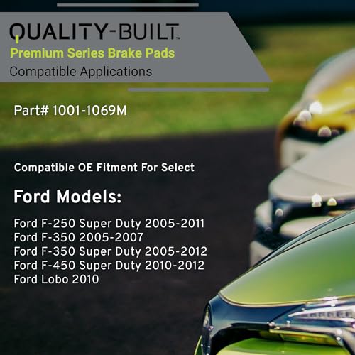 QUALITY-BUILT Front Semi-Metallic Brake Pads, Premium 1001-1069M, Compatible with 2005-2012 Ford (F-250 Super Duty,F-350,F-350 Super Duty,F-450 Super Duty,Lobo) - size: BP1069-M