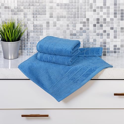Tens Towels Pack of 6 Hand Towels, 100% Cotton, Lighter Weight, Quick to Dry, 16 x 28 Inches, Super Soft & Absorbent, Perfect for Bathroom & Kitchen, Blue - color: Midnight Blue