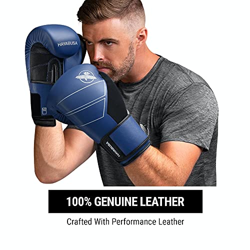 Hayabusa S4 Leather Boxing Gloves for Women & Men - color: Blue, size: 12 oz