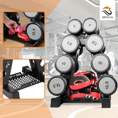Dumbbells Rack Weight Stand (Rack Only), 13GA Steel Constructed,Max Support 570lbs, 4 Tier Compact Design