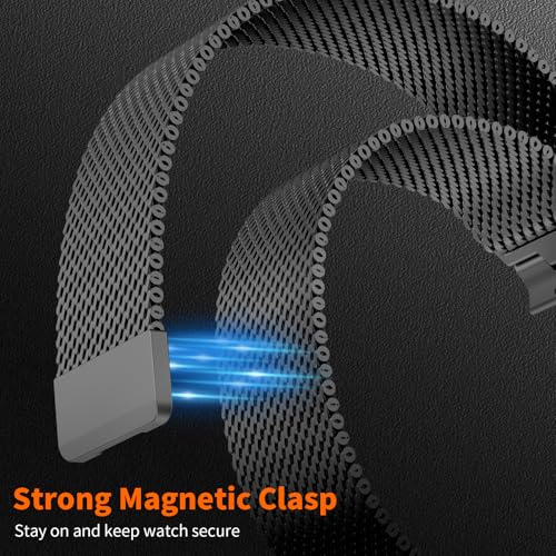 Milanese Loop Compatible with Apple Watch Ultra 3/2/1 Band 49mm 46mm 45mm 44mm 42mm, Magnetic Stainless Steel Strap Bands for iWatch Ultra SE 3/2/1 Series 11 10 9 8 7 6 5 4 3 2 Men, Dark Gray - color: Dark Gray