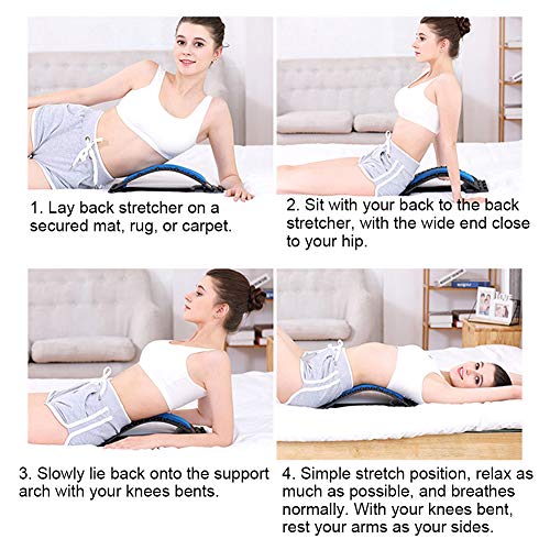 HONGJING Back Stretcher, Back Cracker for Back Pain Relief Lumbar Traction Spine Deck with Acupressure Massage, Great for Herniated Disc, Sciatica, Scoliosis - color: Blue