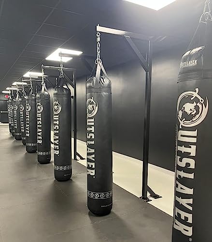 Outslayer Muay Thai Kickboxing Heavy Punching Bag – 6ft 130 lb – Made in USA – for MMA, Boxing & Training - color: Black, size: Without Bottom D-Ring