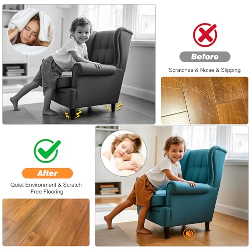 xxxHOLIC Heavy Duty Non Slip Furniture Pads – 4”x 4” Black Square (Set of 4) – Thick 0.2” Natural Rubber Grippers – No Adhesive Furniture Leg Stoppers for Hardwood Floors, Couch & Bed Anti Slide Cups - color: Black, size: 4"*4"Square