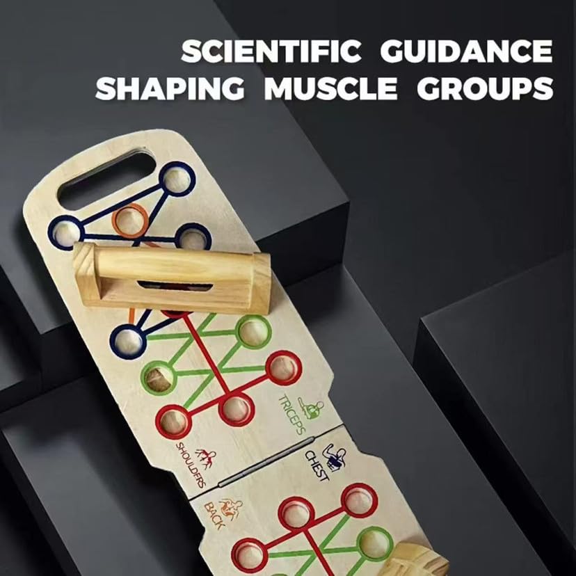 Wooden Foldable push-up board, Adjustable design. Features wooden handles and grip bars, ideal for fitness and core strength training. Suitable for both men and women