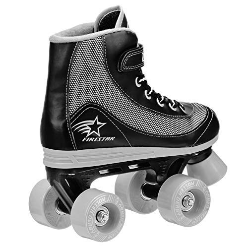 Roller Derby Firestar Youth Skates for Girls, Boys, Beginners, Kids - color: Black/Gray, size: 12