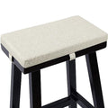 Tromlycs Saddle Bar Stool Cushion Rectangle Small Bench Cushion Light Linen | Rectangular Seat Cushion, Rectangle Bar Stool Cover Pad, Kitchen Farmhouse, with Strap Ties, 18x9.5 Inch - color: Light Linen