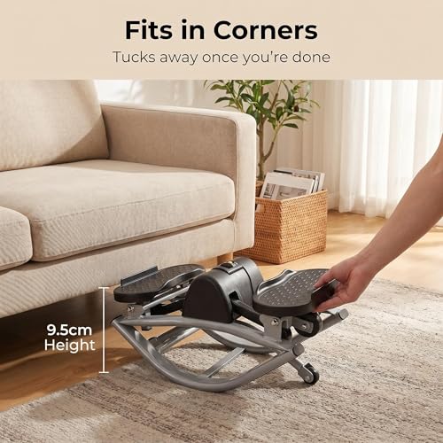 Low-Impact Lateral Rocking Fitness Stepper for Knees and Joints,Home Workout Machine,Rock Stepper Machine with Digital Display,Track Time,Reps,Calories for Legs,Glutes,Abs - size: Grey