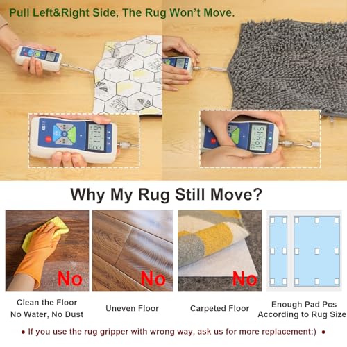 Rug Pads Gripper, Anti Slip Carpet Grippers for Vinyl Floors, Area Rug Pad Grippers Extra Sticky on Tile, Non-Slip Rug Pads Stopper for Hardwood Floor Rug Tape Stickers 12x12cm 4 Pieces - size: 4 PCS Triangle
