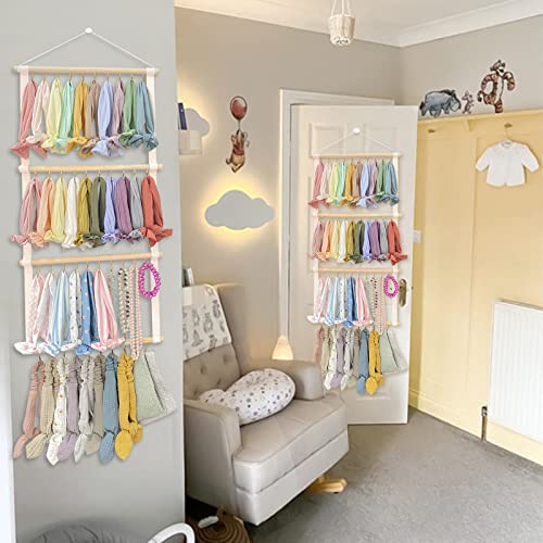 POVETIRE Headband Holder Head Bands Organizer for Girls, Headbands Hair Accessories Organizer Storage Wall Hanging Decor for Girls Room - color: 2Pcs-White-1