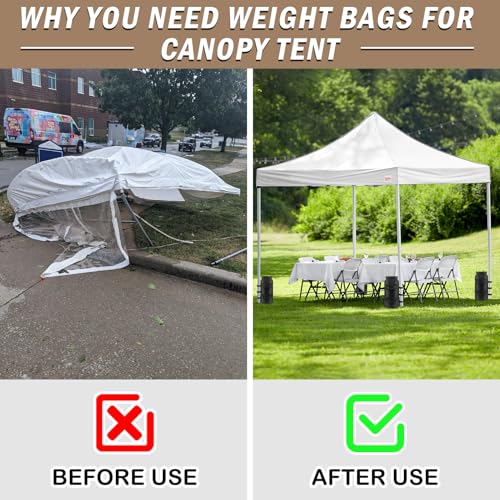 160LBS Canopy Weight Sand Bags Set of 4, No Sand, Black | 1680D Heavy Duty SandBags for Canopy Tent Legs, Pop up Tent Gazebos Weights for Outdoor Patio Umbrellas, Pergolas, Sunshades - size: 160 LBS