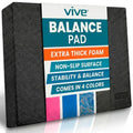 Vive Balance Pad - Foam Large Yoga Mat Trainer for Physical Therapy, Stability Workout, Knee and Ankle Exercise, Strength Training, Rehab - Chair Cushion for Adults, Kids, and Travel - color: Midnight Black