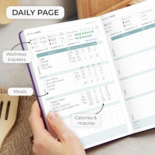 Clever Fox Food Journal - Daily Food Diary, Meal Planner to Track Calories & Nutrients, Weight Tracker Notebook, A5 (Purple) - color: Purple, size: A5 (5.8'' x 8.3'')