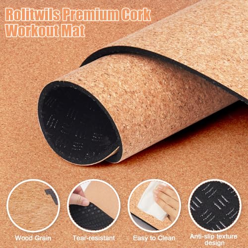 Under Desk Elliptical Mat - Non-Slip Exercise Equipment for Peloton Bike, Small Exercise Mat for Desk Workout Equipment - color: Cork