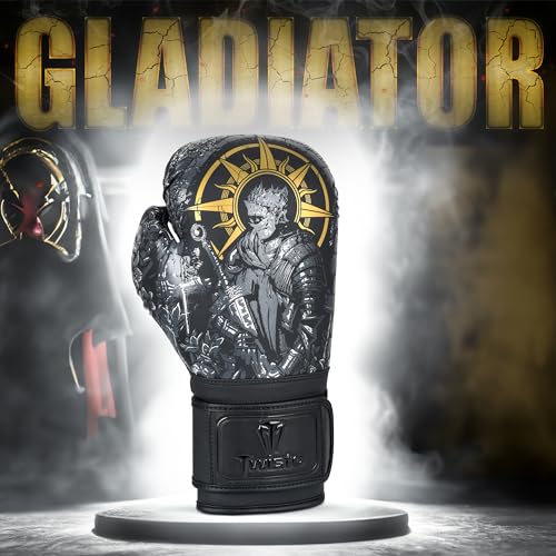 Twisto Boxing Gloves S6 - Pro Training & Sparring, Maya Hide Leather, Muay Thai, MMA, Kickboxing, Men, Women, Adults, Heavy Punching Bag, Focus Mitts, Pads, Gym Workout, 10oz 12oz 14oz 16oz - size: 12 oz, style: Gladiator