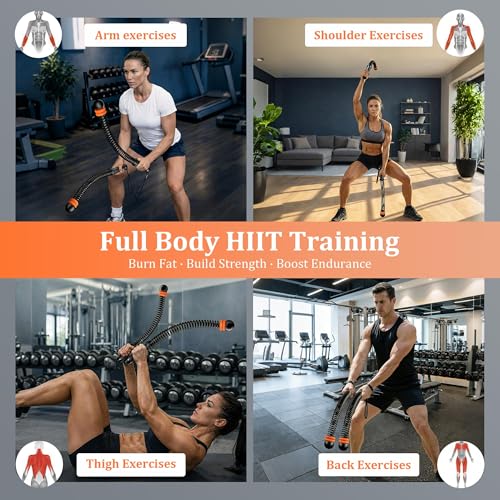2pcs Adjustable Ropeless Battle Ropes for Home Gym, Weighted Cordless Battle Ropes for Home Workout, Portable Exercise Training Rope for Indoor and Outdoor (Black) - color: Black