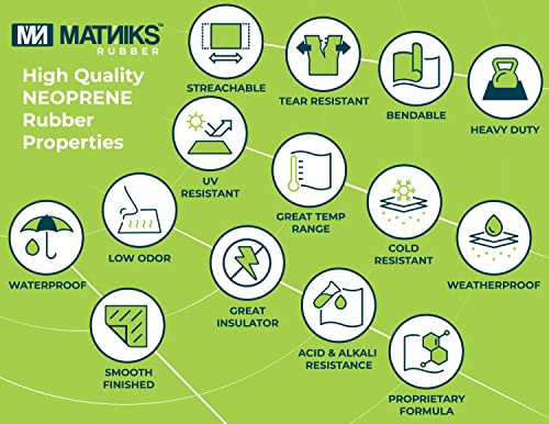 MATNIKS Neoprene Rubber Sheet Roll Solid Heavy Duty, High-Grade Duro 65A Black- 39x16.5-Inch by 1/8 DIY Gasket Maker Material Supports Seal Level Bumpers Protection DIY Pads Seals Weather Stripping - size: 1/8-inch Thick