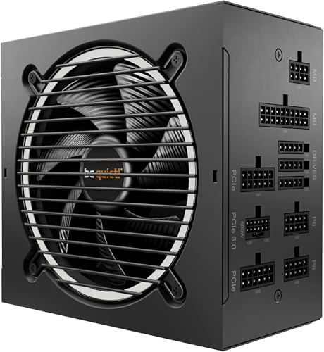 be quiet! Pure Power 12 M 1200W Modular Power Supply | 80 Plus® Gold | ATX 3.1 | PCIe 5.0 GPUs and 6+2 pin connectors | 12VHPWR Cable Included | Silent 120mm be quiet! Fan - BN513 I 10 Year Warranty - size: 1200W, style: 12 M