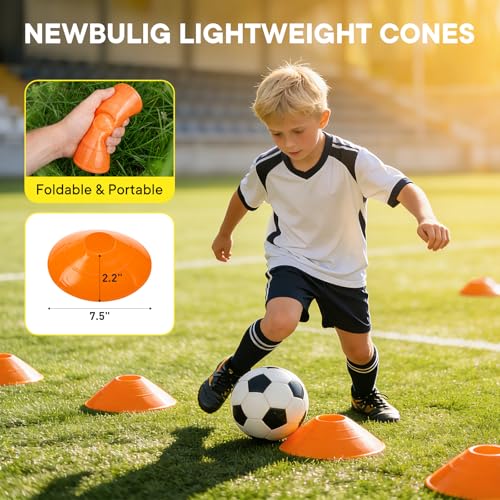 Agility Ladder Speed Training Equipment Set, 4 Adjustable Hurdles | 20 ft Ladder, 12 Cones, Jump Rope, Resistance Parachute, Soccer, Basketball, Football Practice Equipment for Youth, Adults - color: Orange, size: 17.17"*5.71"*13.31"
