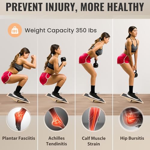 Balance Board Professional Wobble Board for Adults Anti-Slip 350LBS Balance Boards for Physical Therapy Standing Desk Core Strength Wooden Balance Board Rocker Board - color: 360° Balance Board
