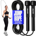 SPORTBIT Adjustable Jump Rope for Fitness and Exercise | Fitness and Exercise, Cardio, Boxing, and Weight Loss, Speed Rope, Men & Women - color: Black