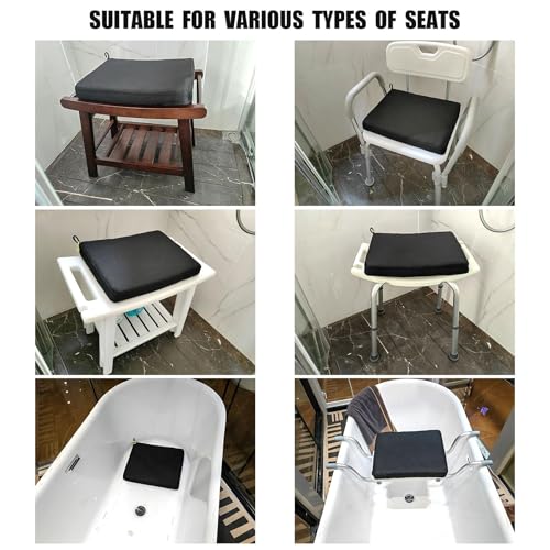 2 Pack Shower Bench Cushion, Soft Chair Pad for Elderly Bathing, Easy to Clean & Quick Dry, 4D air Fiber Material, Suitable for Shower Seat Cushion, Bathtub Baths, Poolside Rest, Black - size: Black