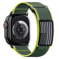 Trail Loop Nylon Band for Apple Watch Ultra 3/2/1 Series 11/10/9/8/7/6/SE/5/4/3/2/1 Men, Elastic Weave Stars-Stripes Flag Strap Compatible with iWatch 49mm 46mm 45mm 44mm 42mm - color: Neon green-USA Flag