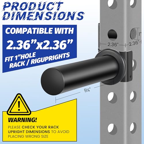 EVERYMATE Power Rack & Squat Rack Attachments Olympic Weight Plate Holder – Fits 2x2,2.3x2.3,3x3 Inch Tubes, 1" or 5/8" Hole – Bumper Plate Storage - color: For 2.36x2.36 Rack with 1" Hole (2 Pack)
