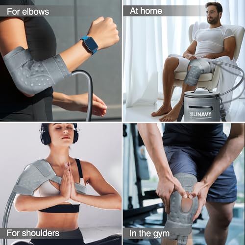 Cold Therapy Machine, Portable Ice Therapy Machine for Knee After Surgery with Programmable Timer & Flow Rate, Quiet Pump, Knee Pad, Cold Therapy Unit for Long-Term Relief and Recovery, Light Gray - color: Light Gray