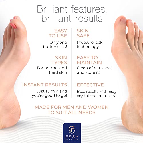 Essy Electric Foot File Hard Skin Remover with 5 Replacement Rollers Foot File Electric Pedicure Sets Cutters Accessories for Dry Dead Hard Skin Feet Callus Remover for Feet Care Exfoliator (Navy) - color: Navy